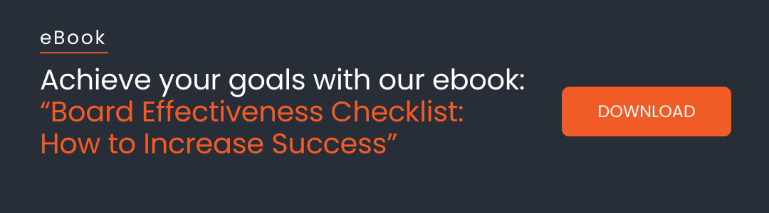 Blog banner highlighting how our ebook, Board Effectiveness Checklist: How to Increase Success, can help achieve governance excellence.